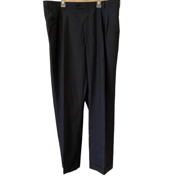 Men's Balmain Blue 2 Piece Suit Set 100% Wool Coat 46/ Pants 38 - Picture 7 of 10